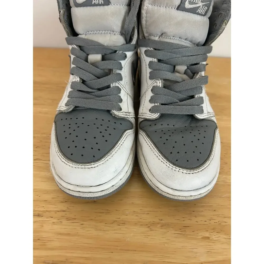 Nike Air Jordan 1 Retro High OG Stealth GS Size 4Y Shoes 575441-037 White Grey